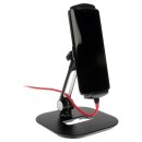 Sinland Unverselle Halterung 360° drehbar | Für Tablet, Handy, Smartphone & Kamera | Stabiler Alu-Fuß Schwarz Klein