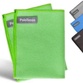 PoloTenze Premium Mikrofasertücher 2er Pack Grün - für streifenfreie Fenster, Glas & Schreiben