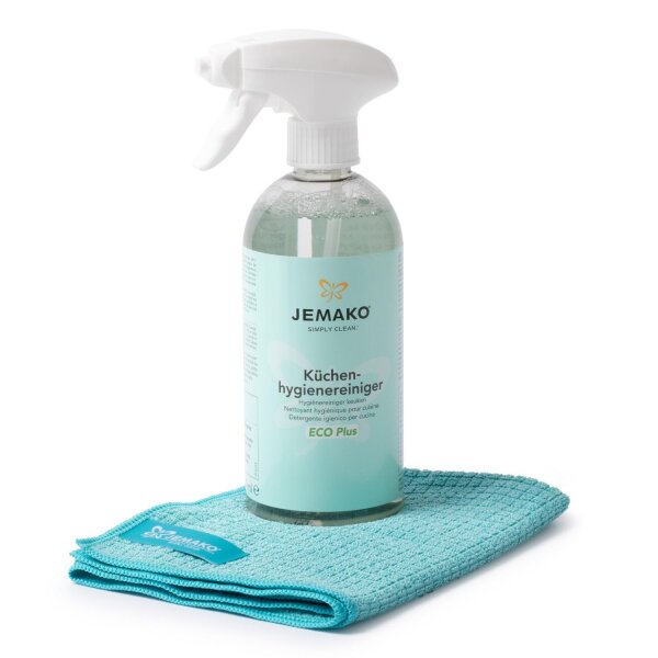 JEMAKO Küchenhygienereiniger ECO Plus Set 500 ml mit Profituch klein