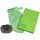 Jemako Set aus Trockentuch grün und Handschuh grün kurz, inkl. Edelstahlspirale