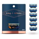 King C. Gillette Rasierklingen, 6 Ersatzklingen für Nassrasierer Herren mit 5-fach Klinge