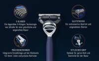 King C. Gillette Shave & Edging Nassrasierer Herren 5 Klingen – Marineblau