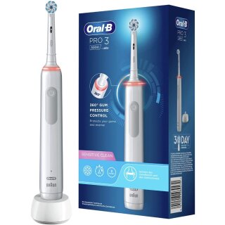 Oral-B Elektrische Zahnbürste Pro 3 3000 Sensitive Clean, weiß
