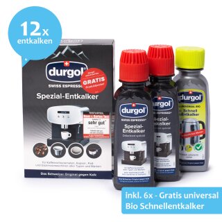 durgol Swiss Espresso Spezial-Entkalker 12x 125ml + 6x 125ml gratis universall Bio Schnellentkalker
